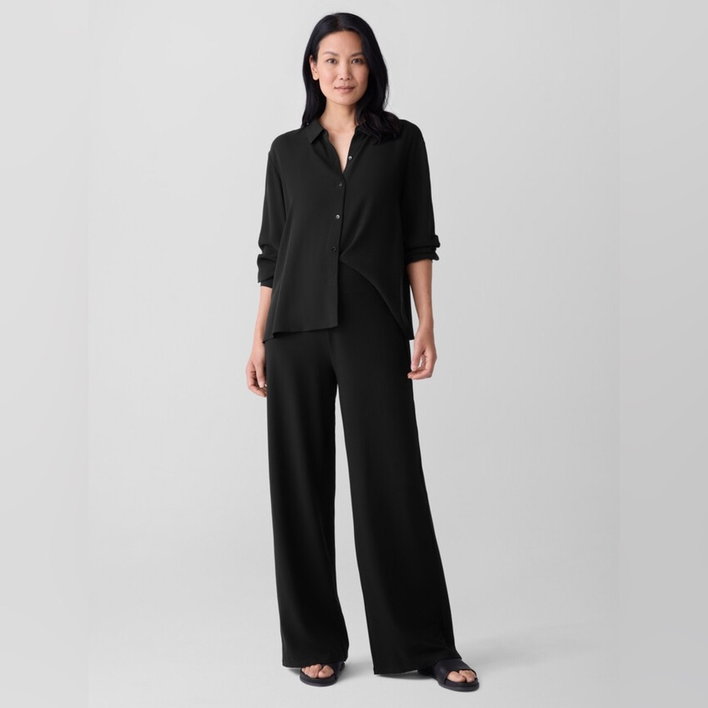 NWT Eileen Fisher Stretch Jersey Knit Wide-Leg Pant